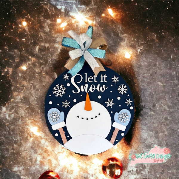 Snowman Door Hanger SVG Laser Cut Files: Christmas Welcome Sign SVG ...