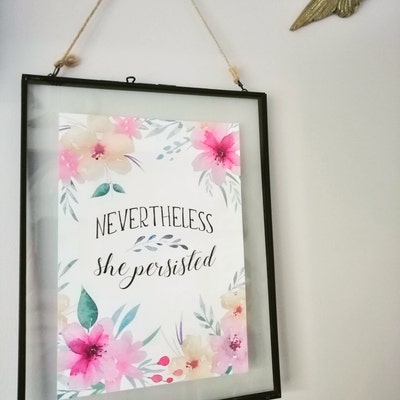 Nevertheless She Persisted Print Motivational Poster - Etsy