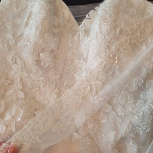 DETACHABLE Lace Wedding Dress Sleevessoft Elastic Tulle and - Etsy