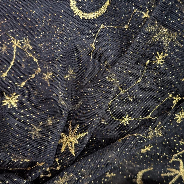 Korean Moon Star Embroidered Mesh 2 Pieces Lace Dress SD01518