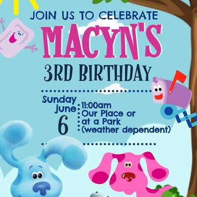 Blues Clues Invitation, Blues Clues Birthday Invitation, Blues Clues ...