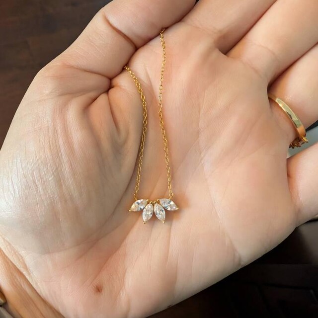 Marquise Diamond Necklace by Caitlynminimalist • Flower