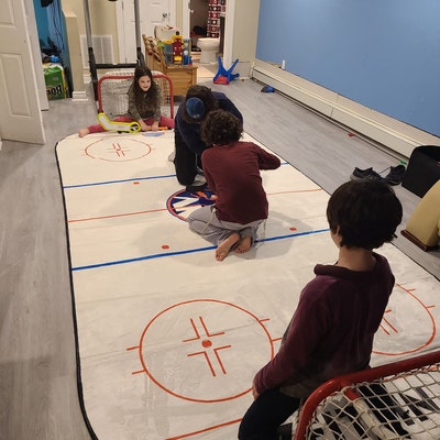 Ice Hockey Rink Printed Area Rug With Custom Team Logo Washable Ice ...