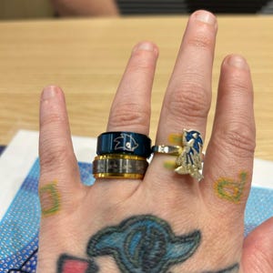 Blue Tungsten Ring: Sonic the Hedgehog Engraved Ring - 8mm - Etsy