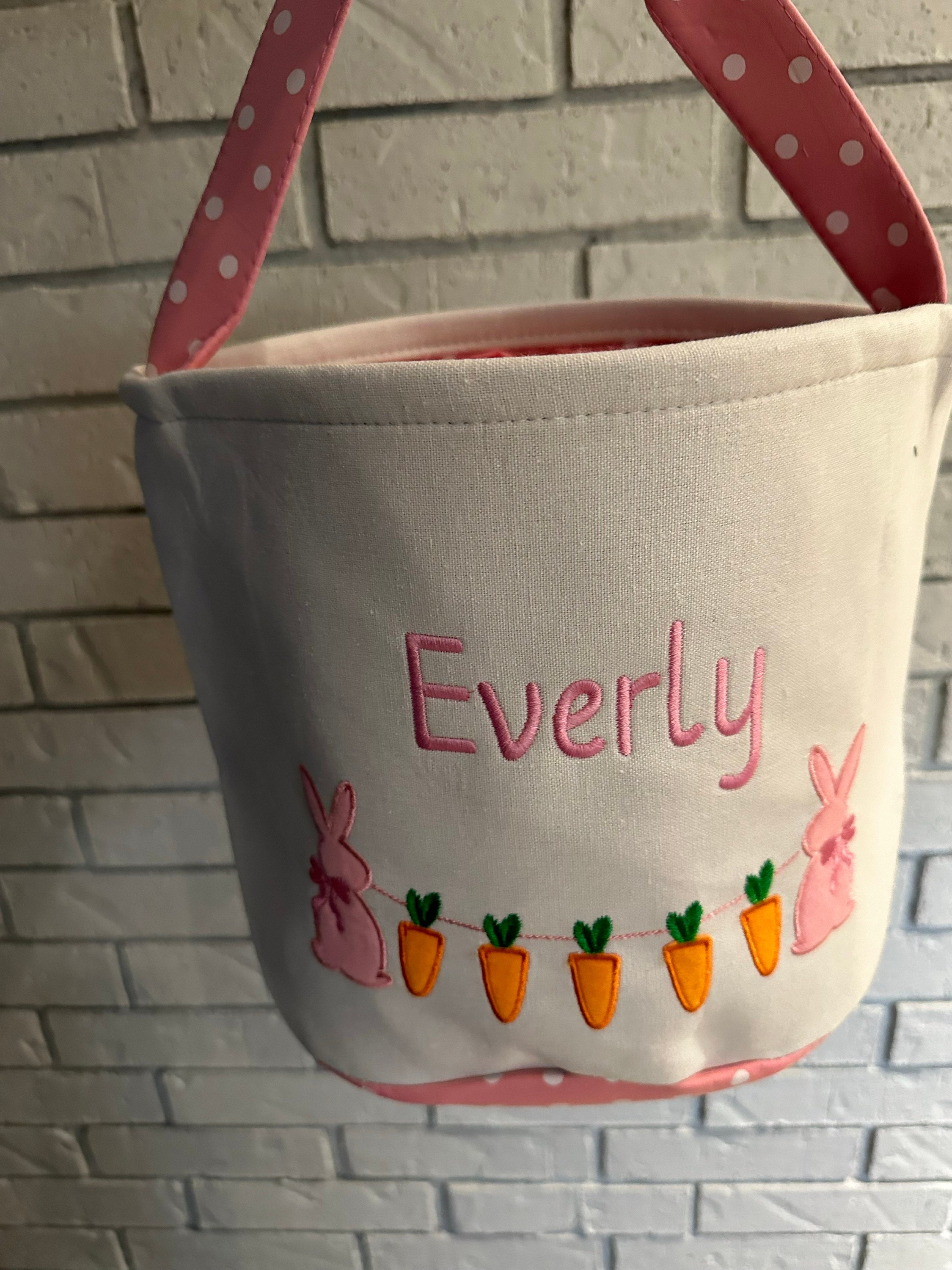 Easter basket, Personalized Easter Basket, monogram easter basket, girls basket, boys basket, girls easter basket, embroidered, rabbit