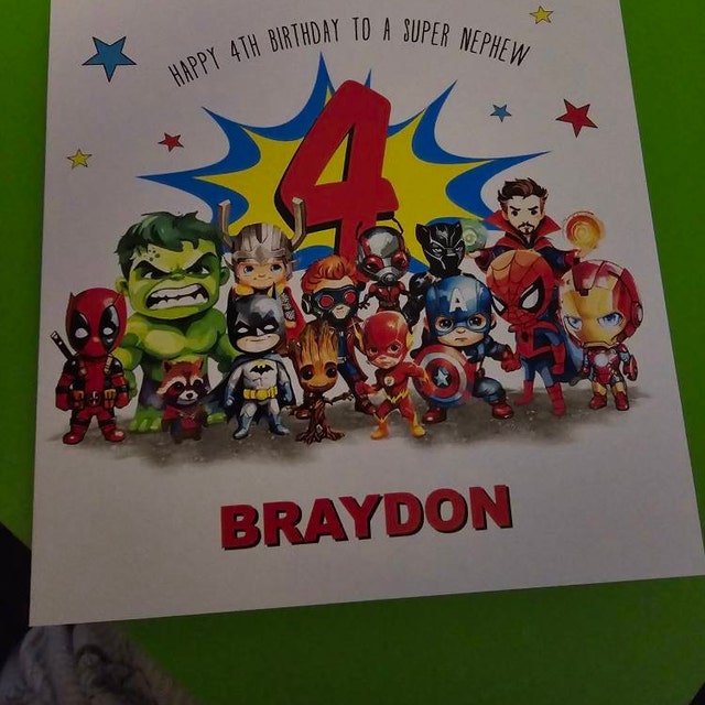 Biglietto Auguri Supereroe Per Bambini Biglietto Di Compleanno Per