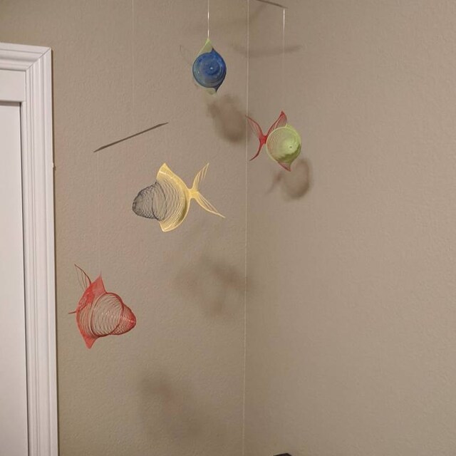 Colorful Fish Mobile, 4 or 6 Piece Colored Mobile, Fish Art