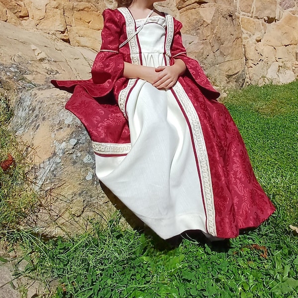 Medieval Dress Sewing Pattern PDF, Princess Gown With Bell Sleeves for ...