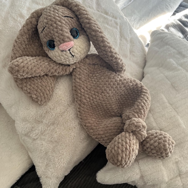 Cuddle With Toy Rabbit BUNNY Snuggler Plush Lovey | Rabbit Security Blanket Toy | Amigurumi ...
