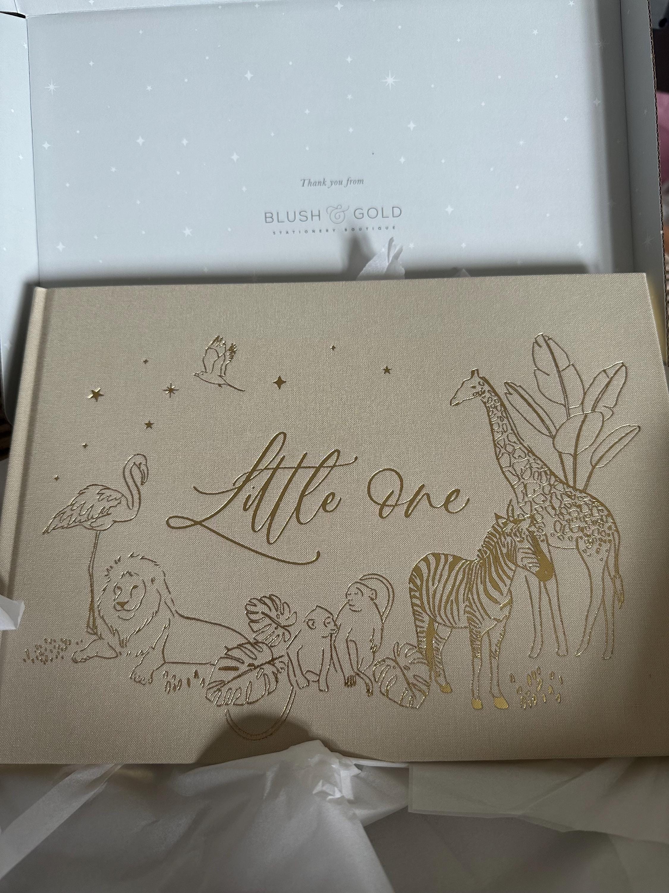 Luxury baby memory book (Safari), baby shower gift, new parents record book keepsake journal