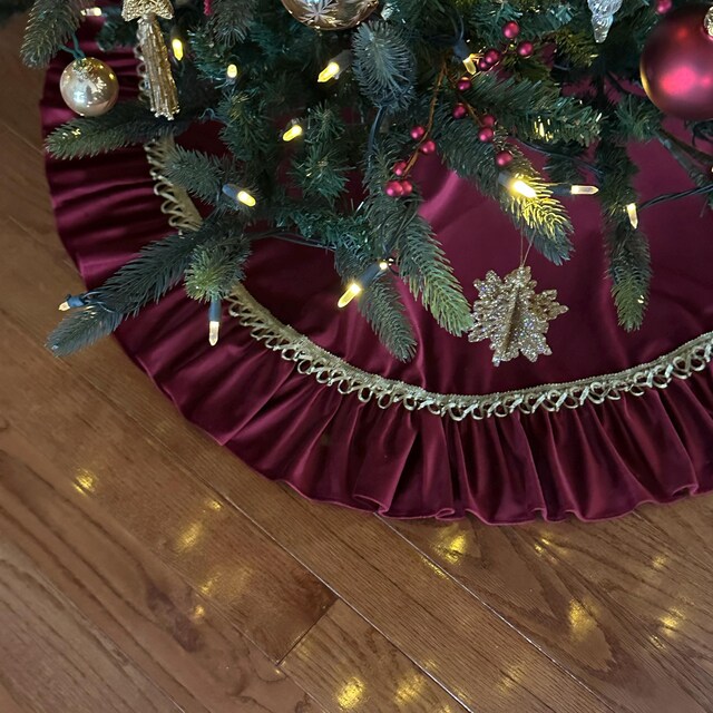 Gonna Per Albero Di Natale Con Stampa Tropicale Di Alpaca, Alpaca, Cactus, Fiore, Per Natale