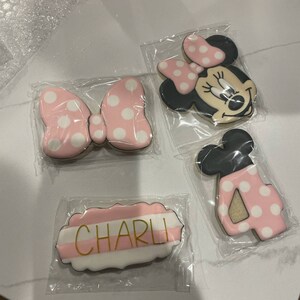 ミニーマウスクッキー、クッキー1ダース、カスタムミニーマウス