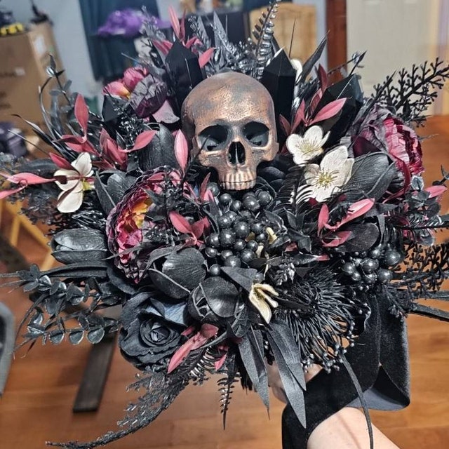Gothic-Brautparty-Set – Tiara, Herzbrille, Schärpe & Fächer Für Junggesellinnenabschiede