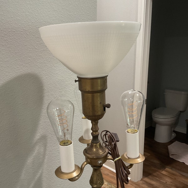 Glass Torchiere Diffuser White Opal Glass Torchiere Diffuser Floor Table Lamp Shade, Waffle ...