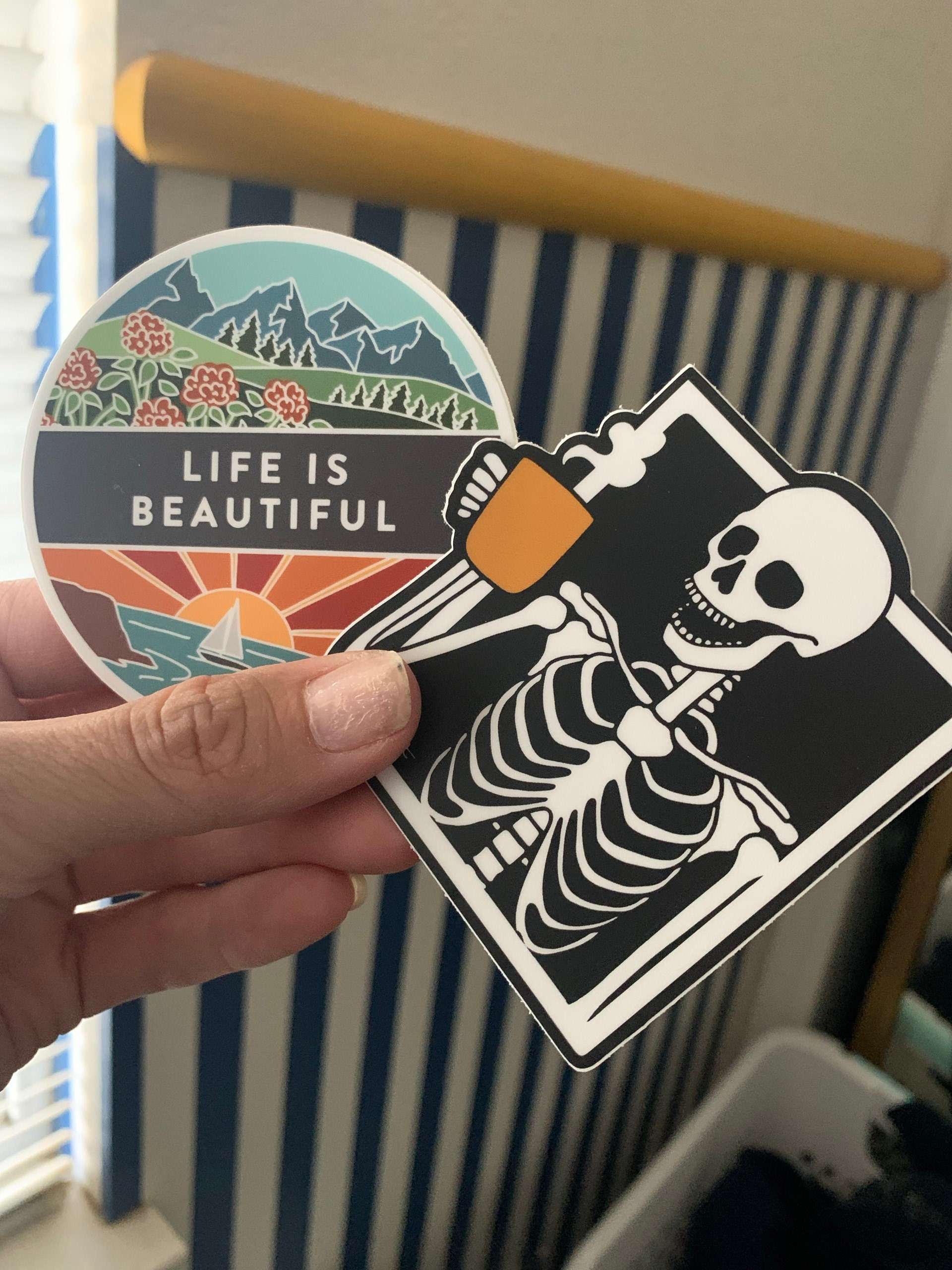 Life Is Beautiful Durable Sticker | High Quality Bumper Sticker | Outdoorsy Vinyl Decal | Weatherproof Sticker | Water Bottle Sticker | 3&quot;
