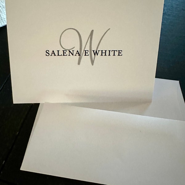 Monogram Initital Personalized Wedding Thank You Cards - Set of 10 With ...