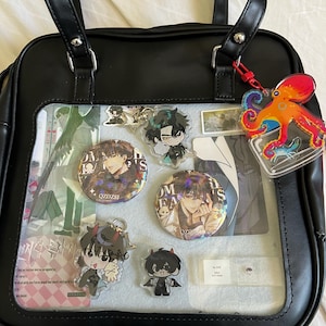 Classic Ita Crossbody Bag, Kawaii Anime Pin Display Purse, Clear