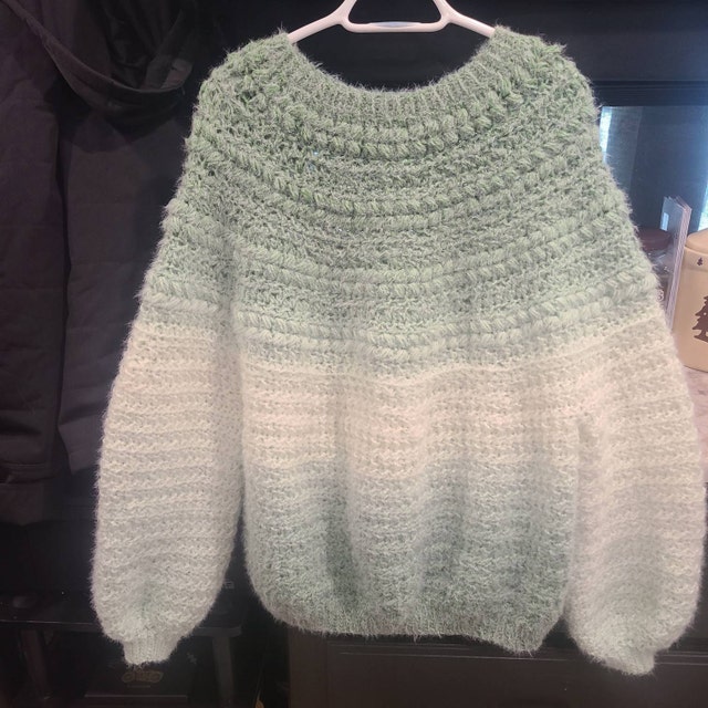 A customer's finished Macchiato Sweater Crochet Pattern PDF