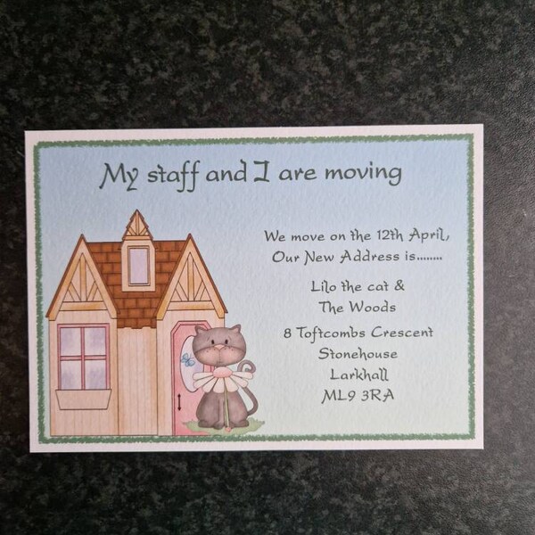 20 Printed Personalised Change Of Address ,new Home, Moving House - View #11