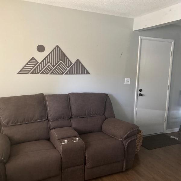 Geometric Mountains Wood Wall Art Panels, Abstract Wooden Mountain ...