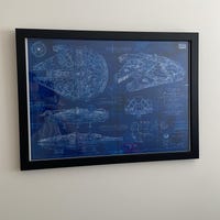 Millennium Falcon Star Wars Poster Blueprint Version 2 (A2 = 420mm*594 ...