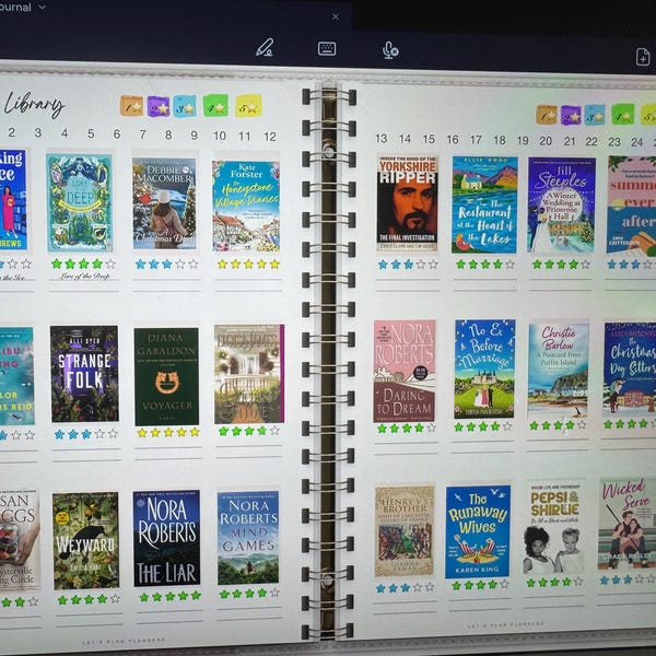 Reading Journal Digital Planner for iPad & Android Gift for Book Lover ...