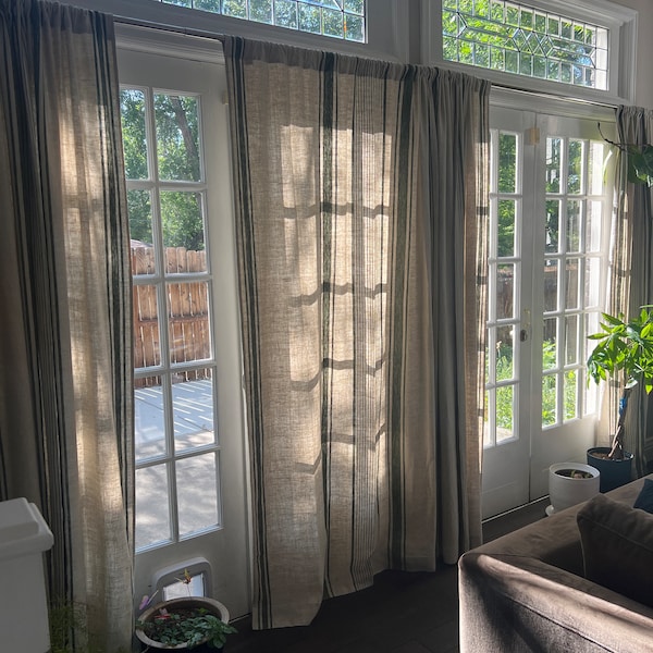 French Style Linen Curtain, Linen Window Treatments, Linen Rod Pocket ...
