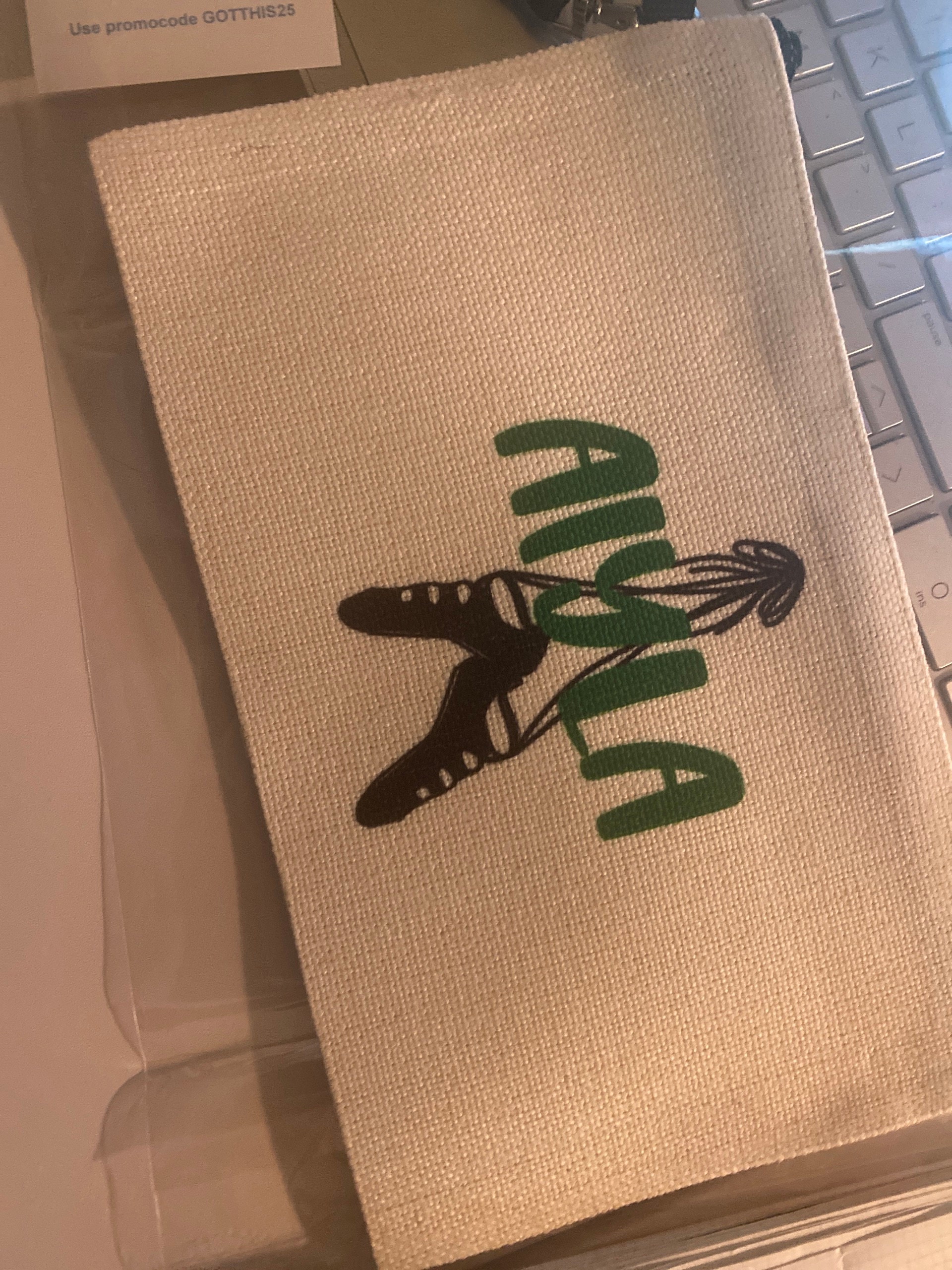 Irish Dancer Ghillies Makeup Bag, Personalized, Natural Linen, Zipper Pouch, Makeup Bag, Tech Accessory Bag, Art or Journaling Pouch