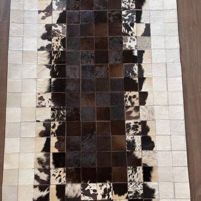 Golden: Hand Patched and Hand Stitched Cowhide Rug - Etsy