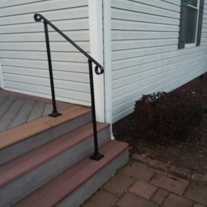 3' Three Foot Stair Railing Handrail Standard Flatbar Top With Posts ...