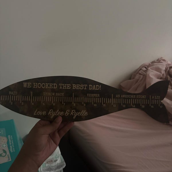 Personalized Fish Ruler for Fathers Day Gift From Kids, Fishing Gift ...