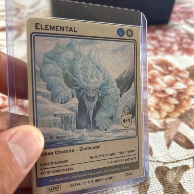 3x Elemental Blue White 4/4 MTG Token - Alfie's Adventure - AA174