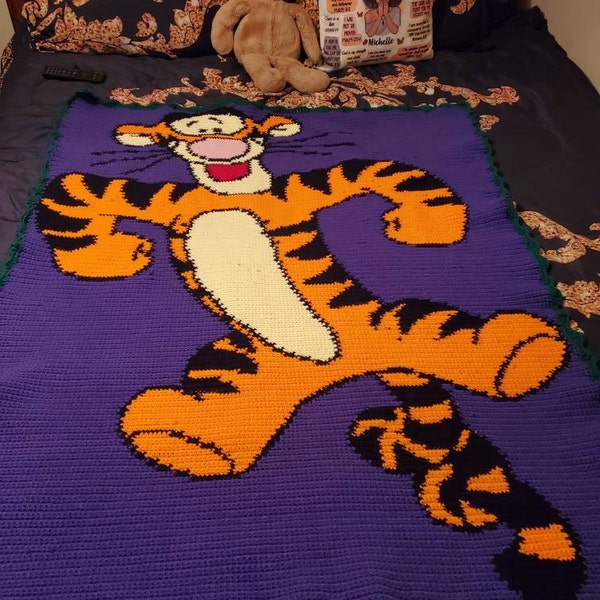 Tigger Crochet Graph and Written Pattern SC Graphghan - Etsy
