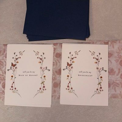 Floral Bridesmaid Proposal Card, Maid of Honor Proposal, Bridal Party ...