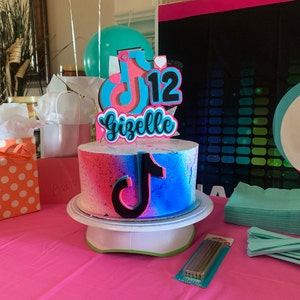 Tik Tok Inspired Birthday Cake Topper | Etsy