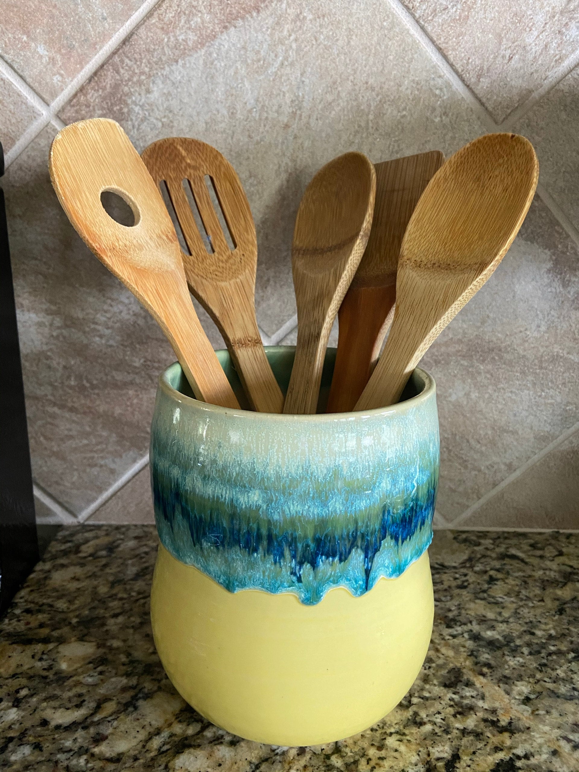 handmade pottery Vase // utensil holder // utensil crock // ceramic crock