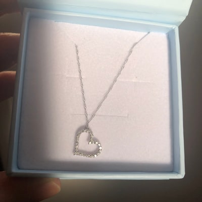14kt Gold 0.26 Ct Diamond Necklace Diamond Pendant Heart - Etsy