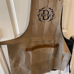 Personalized Canvas Chef Apron with Pockets | Embroidered Kitchen Wear for Restaurants & Home Cooking, Personalized Embroidered Apron