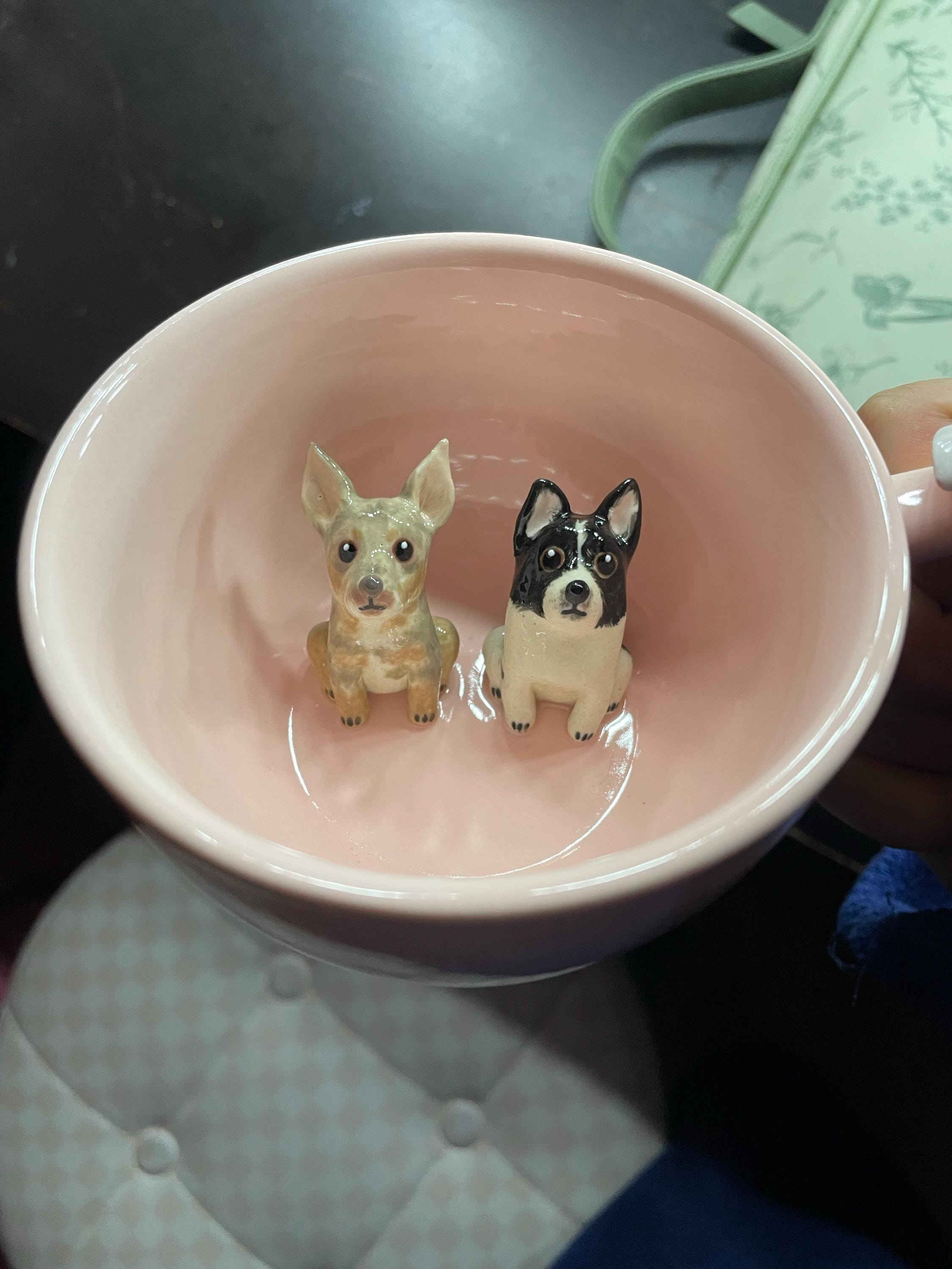 Custom Pet Ceramic Mug Personalized Handmade Dog Mug Custom Color Pet Lover Gift Special Coffee Cat Mug Handpainted  Peekaboo Espresso Mug