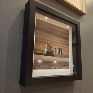 30 X Quality Deep Black Shadow Box Frame Wooden Grain Choice of Mounts ...