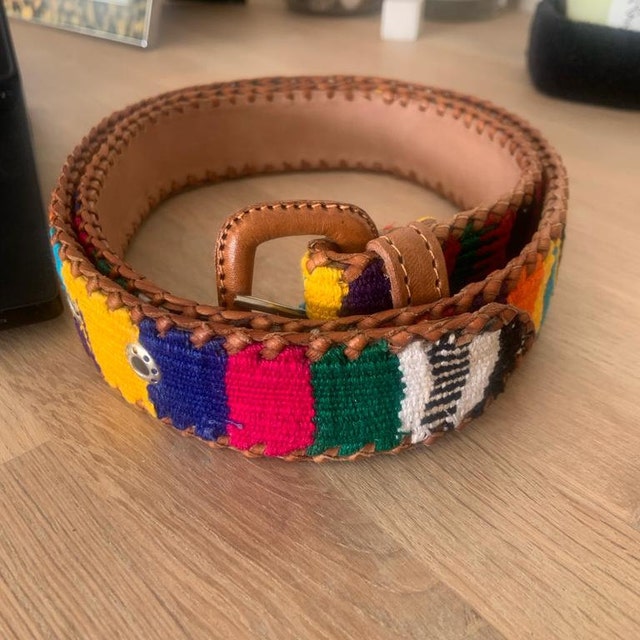 SeptCity Cintura Tessuta Elastica Donna Multicolore: Design Bohémien Con Perline E Fibbia - 5