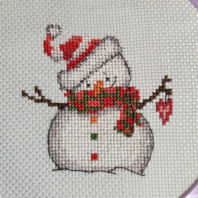 GG Snowman Painting Counted Cross Stitch Embroidery Needleworks Set Stamped  Cross Stitch 11ct Joy Sunday Cross Stitch for Kids - AliExpress