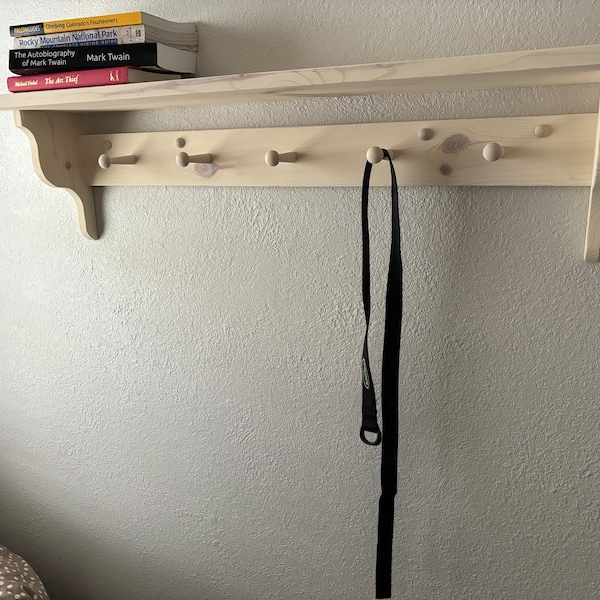 Shaker Wall Hat Rack Shaker Peg Shelf, Wood Shelf With Hooks, Wall Hung Shelf, Coat Rack ...