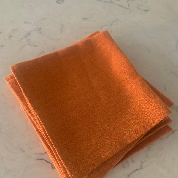 Orange Tablecloth Napkin S/4