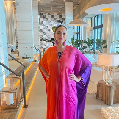 2 Pieces Set Beads Caftan Kaftan Dress With Inner Sleeveless Dress #24352