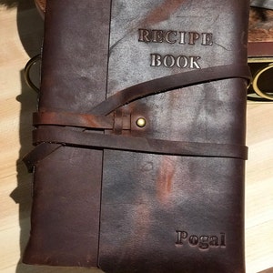 Genuine Leather Recipe Journal Custom Recipe Book Blank Cookbook