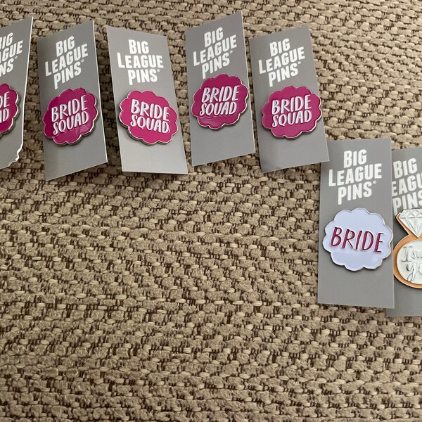 Bride & Bride Squad Enamel Pin Set: Bachelorette Party Favors + Gifts ...