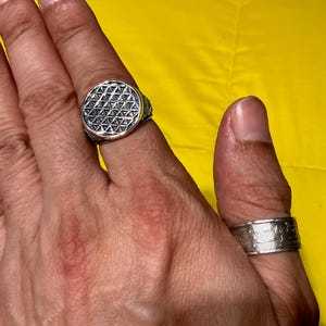 925 Sterling Silver Flower of Life Ring, Seed of Life Ring