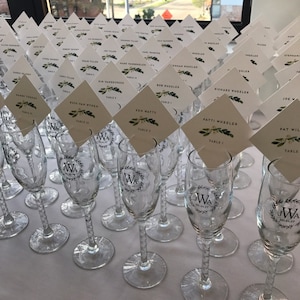 Champagne Flute Escort Cards Seating Cards Wedding Guest | Etsy