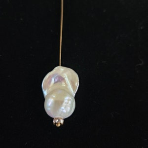 1pc white baroque pearl , for making freshwater pearl pendant,  0.8mm center hole